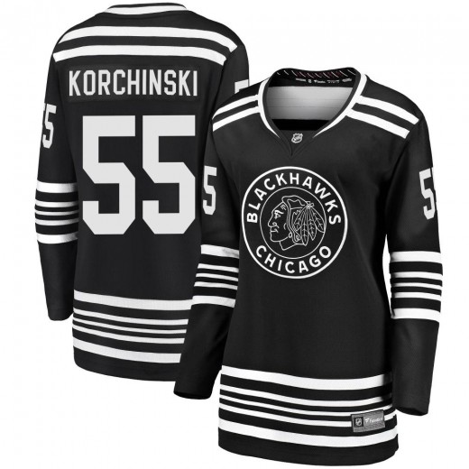 Women's Fanatics Branded Chicago Blackhawks Kevin Korchinski Black Breakaway Alternate 2019/20 Jersey - Premier