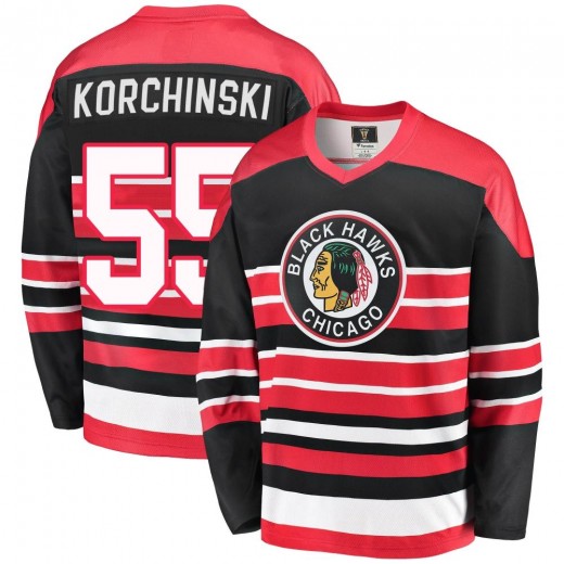 Youth Fanatics Branded Chicago Blackhawks Kevin Korchinski Red/Black Breakaway Heritage Jersey - Premier