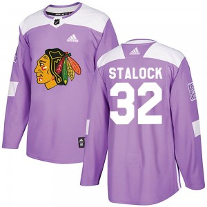 Youth Adidas Chicago Blackhawks Alex Stalock Purple Fights Cancer Practice Jersey - Authentic