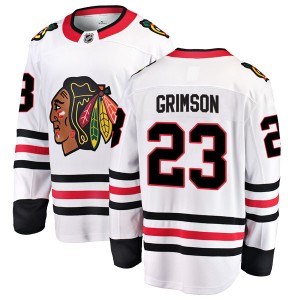 Men's Fanatics Branded Chicago Blackhawks Stu Grimson White Away Jersey - Breakaway