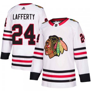 Youth Adidas Chicago Blackhawks Sam Lafferty White Away Jersey - Authentic