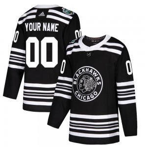 Men's Adidas Chicago Blackhawks Custom Black Custom 2019 Winter Classic Jersey - Authentic