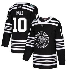 Men's Adidas Chicago Blackhawks Dennis Hull Black 2019 Winter Classic Jersey - Authentic