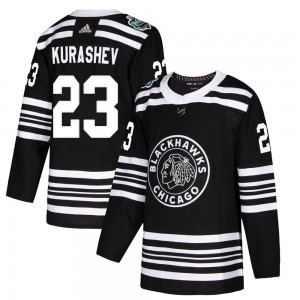 Men's Adidas Chicago Blackhawks Philipp Kurashev Black 2019 Winter Classic Jersey - Authentic