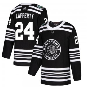 Men's Adidas Chicago Blackhawks Sam Lafferty Black 2019 Winter Classic Jersey - Authentic