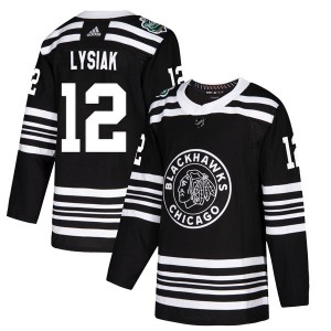 Men's Adidas Chicago Blackhawks Tom Lysiak Black 2019 Winter Classic Jersey - Authentic