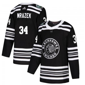 Men's Adidas Chicago Blackhawks Petr Mrazek Black 2019 Winter Classic Jersey - Authentic
