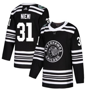 Men's Adidas Chicago Blackhawks Antti Niemi Black 2019 Winter Classic Jersey - Authentic