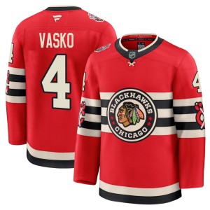 Youth Fanatics Chicago Blackhawks Elmer Vasko Red 2025 Winter Classic Jersey - Premium