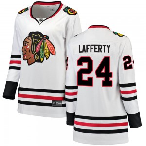 Women's Fanatics Branded Chicago Blackhawks Sam Lafferty White Away Jersey - Breakaway