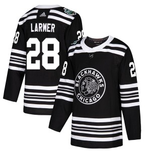 Youth Adidas Chicago Blackhawks Steve Larmer Black 2019 Winter Classic Jersey - Authentic