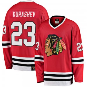 Men's Fanatics Branded Chicago Blackhawks Philipp Kurashev Red Breakaway Heritage Jersey - Premier