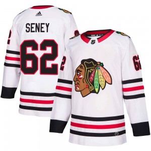 Men's Adidas Chicago Blackhawks Brett Seney White Away Jersey - Authentic