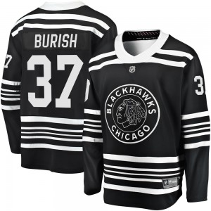 Youth Fanatics Branded Chicago Blackhawks Adam Burish Black Breakaway Alternate 2019/20 Jersey - Premier