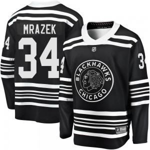 Youth Fanatics Branded Chicago Blackhawks Petr Mrazek Black Breakaway Alternate 2019/20 Jersey - Premier