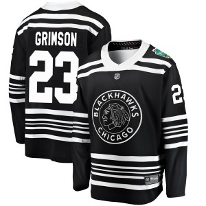 Youth Fanatics Branded Chicago Blackhawks Stu Grimson Black 2019 Winter Classic Jersey - Breakaway