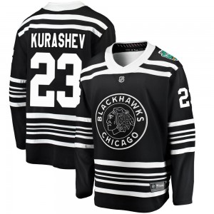 Youth Fanatics Branded Chicago Blackhawks Philipp Kurashev Black 2019 Winter Classic Jersey - Breakaway