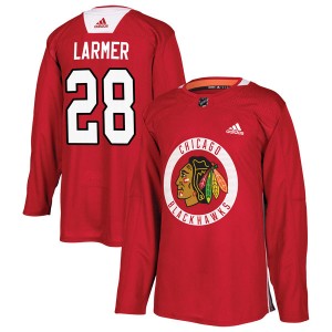 Men's Adidas Chicago Blackhawks Steve Larmer Red Home Practice Jersey - Authentic