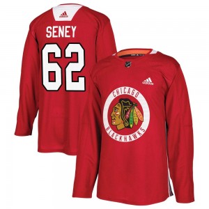 Men's Adidas Chicago Blackhawks Brett Seney Red Home Practice Jersey - Authentic