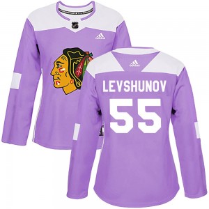 Women's Adidas Chicago Blackhawks Artyom Levshunov Purple Fights Cancer Practice Jersey - Authentic