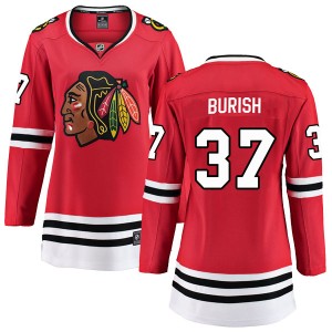 Women's Fanatics Branded Chicago Blackhawks Adam Burish Red Home Jersey - Breakaway