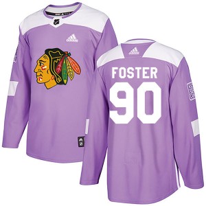 Men's Adidas Chicago Blackhawks Scott Foster Purple Fights Cancer Practice Jersey - Authentic