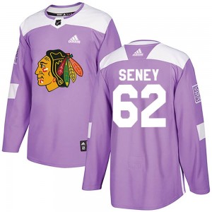 Men's Adidas Chicago Blackhawks Brett Seney Purple Fights Cancer Practice Jersey - Authentic