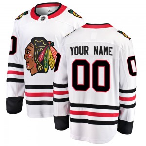 Youth Fanatics Branded Chicago Blackhawks Custom White Custom Away Jersey - Breakaway