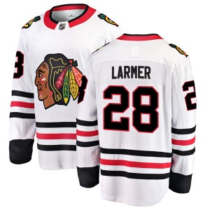 Youth Fanatics Branded Chicago Blackhawks Steve Larmer White Away Jersey - Breakaway