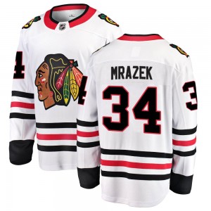 Youth Fanatics Branded Chicago Blackhawks Petr Mrazek White Away Jersey - Breakaway