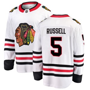 Youth Fanatics Branded Chicago Blackhawks Phil Russell White Away Jersey - Breakaway
