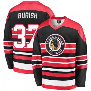 Youth Fanatics Branded Chicago Blackhawks Adam Burish Red/Black Breakaway Heritage Jersey - Premier